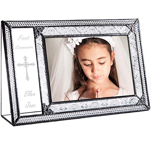 5 Inch First Communion Decorations Silver-Toned Engravable Keepsake Picture Frame 